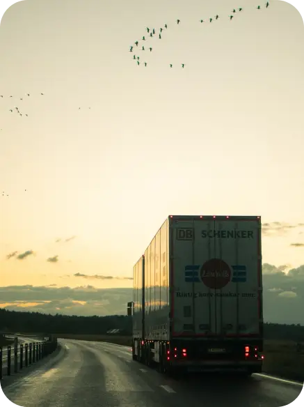 Truck driving on a winding road Truck driving on a winding road