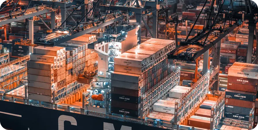 Aerial view of shipping containers. Aerial view of shipping containers.
